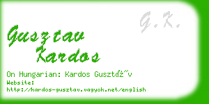 gusztav kardos business card